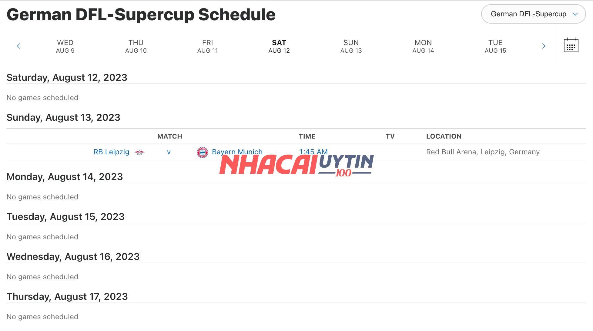 Giới thiệu tổng quan về giải đấu và lịch thi đấu giải Siêu cúp bóng đá Đức